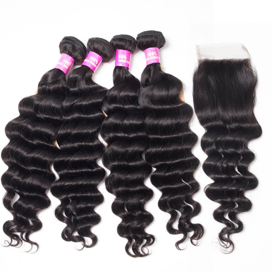 Exotic Loose Deep Wave - 3 Bundle Deal + Closure